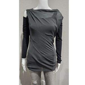 DONNA KARAN modern silk layered top
